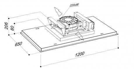 Вытяжка потолочная Sirius SLT 971 LESS EM W 120